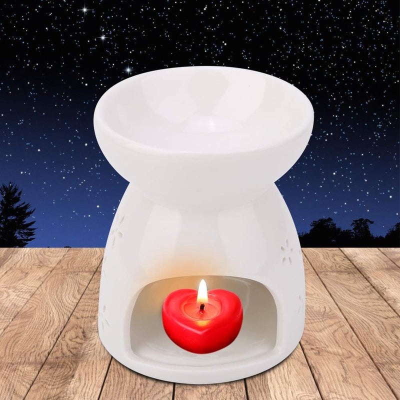 woobles Ceramic Tealight Candle Holder Oil Burner Night Fragrance Lamp Essence Oil Furnace Aromatherapy Wax Valentine's Day Girlfriend(Love) - Image 4